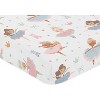 Sweet Jojo Designs Girl Baby Fitted Crib Sheet Ballerina and Ballet Bows Pink Blue Green and Orange - 3 of 4