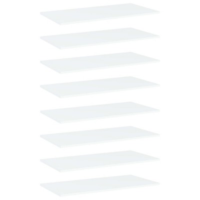 vidaXL Bookshelf Boards 8 pcs White 31.5 in.x15.7 in.x0.6 in. Engineered Wood