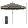 Aghana Digitals 9ft Dark Gray Outdoor Patio Umbrella with Tilt, Crank, Ruffled Canopy & 8 Ribs - UV - 3 of 4