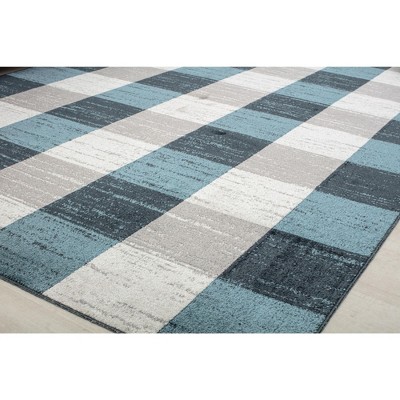 Bedford Check Red Plaid 24" Synthetic Stain-Resistant Area Rug