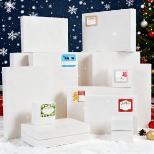 Joyfy 12 Pcs Christmas Shirt Gift Boxes, White Paper Box with Lid for Presents, Robe Box for Clothes Holiday & Wedding Gift Wrapping Decoration - 1 of 4