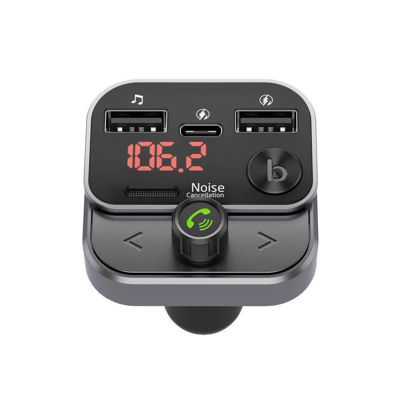 Just Wireless Bluetooth FM Transmitter with USB-C and USB-A Charging Port - Black, 4 of 7
