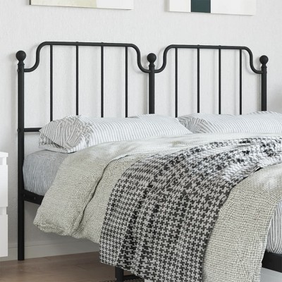 vidaXL 59.1" Metal Headboard in Black - Sturdy Steel Construction with Powder-Coating, Classic Design for Enhanced Bed Frame & Excellent Back Support