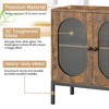Sideboard Buffet Cabinet, Wooden Storage Cabinet with Natural Rattan Doors, Double-layer Boho Accent Sideboard - 4 of 4