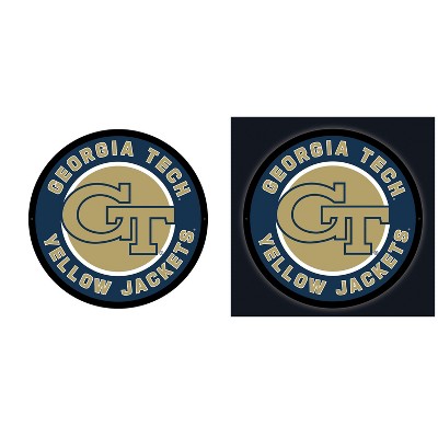 Evergreen Ultra-Thin Edgelight LED Wall Decor, Round, Georgia Tech University- 23 x 23 Inches Made In USA