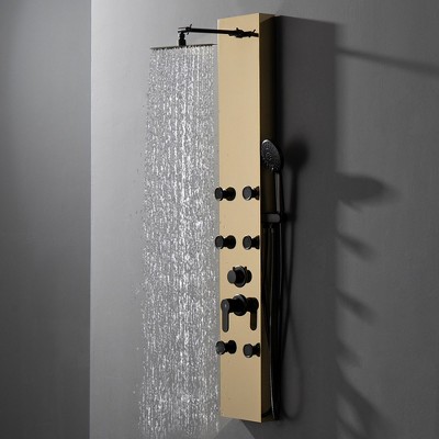 Black Gold 60.55'' Shower Panel with Adjustable Shower Head