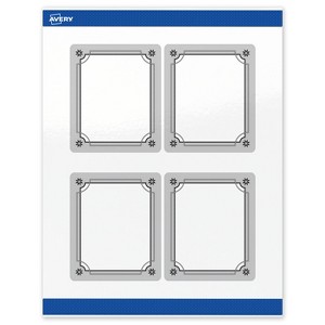 Avery Labels, 4" x 3-1/3", Silver-Metallic Black, Glossy, 40ct - 1 of 4