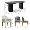 9-Piece Oval Dining Table Set, 79'' Black Pedestal Table with 6 Armless & 2 Armrest Upholstered Chairs, Modern Dining Room Set-Maison Boucle - 2 of 4