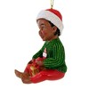 Kurt S. Adler 3.0 Inch Child In Christmas Outfit Sweater Santa Hat Present Tree Ornaments - 2 of 3