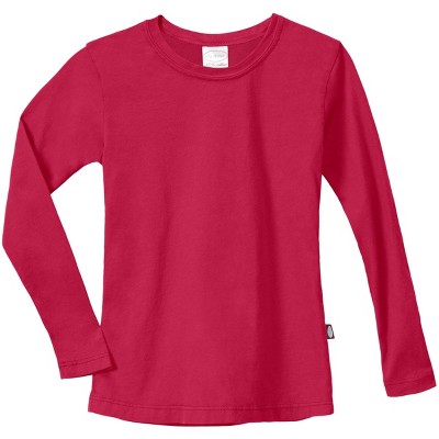 Image of City Threads USA-Made Girls Soft Cotton Jersey Long Sleeve Tee | Candy Apple - 6-9M