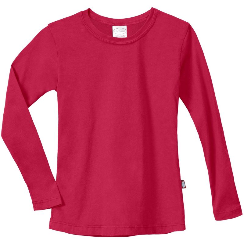 City Threads USA-Made Girls Soft Cotton Jersey Long Sleeve Tee, 1 of 5