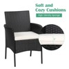 Tangkula Outdoor 4 PCS Rattan Dining Chair Patio Cushioned Arm Chair w/Zipper Black - 3 of 4
