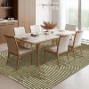 Living Room Rug Washable Bedroom Rugs Neutral Area Rug for Nursery Geometric Striped Carpet Non Slip Stain Resistant Farmhouse Floor Cover White Rug - 3 of 4