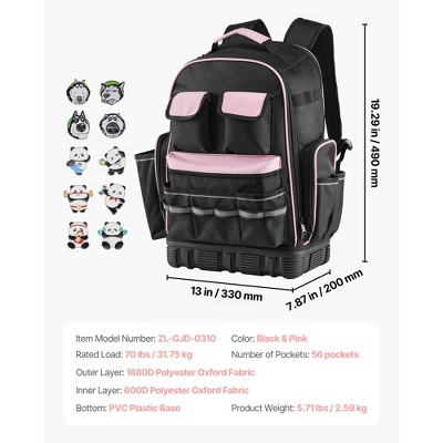 HBEZON 56-Pocket Tear-Resistant Jobsite Backpack for Electricians with Durable Oxford Fabric, Ergonomic Design, and Personalization Options — фото 2