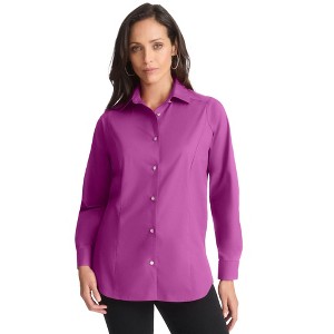 Jessica London Women's Plus Size Wrinkle-Free Stretch Poplin Shirt - 1 of 4