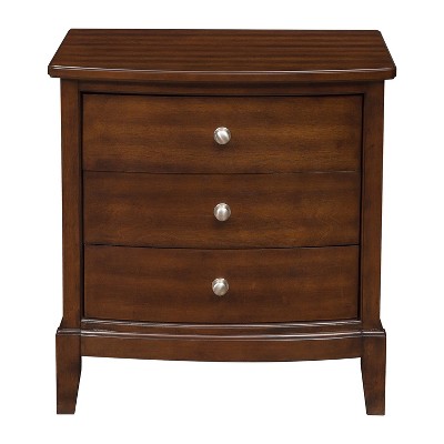 NicBex 3 Drawer Nightstand,Wood Bedside Table with Round Knob Handles for Bedroom,Living Room