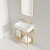 Bathroom Floor Cabinet,Bathroom Vanity With Ceramic Basin And Open Metal Leg And Storage Shelf,Freestanding Bathroom Furniture-Cuddlewood - 3 of 4