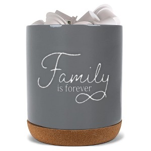 Elanze Designs Family Forever Grey X-Large Cork Bottom, Kitchen Counter, Ceramic Stoneware, Coffee, Tea and Hot Chocolate, Machine Brewing, K Capsule - 1 of 1