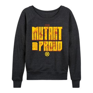 Women's - Marvel - X-Men Mutant And Proud Lightweight French Terry Wide Neck Long Sleeve Shirt - 1 of 4