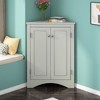 Whisen Triangle Bathroom Storage Cabinet Corner Cabinet with Adjustable Shelves - 3 of 4