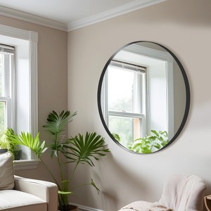 PexFix 35" Deep Framed Metal Round Mirror - 1 of 4