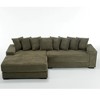 NicBex New Arrival Oversized 2 Piece L Shaped Corduroy Sofa with Left Chaise Daybed,Armrests & Throw Pillows,Easy Assembly - 4 of 4