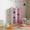 HOMLUX 5 Cube Storage Bookshelf Kids Toy Organizer Horizontal Vertical, Pink - 3 of 4