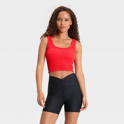Women's Smocked Support Cropped Tank Top - JoyLab™