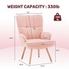 FERPIT Accent Chair Wingback Design with Rubberwood Legs & Levelers - 4 of 4