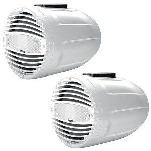 Hertz HTX 8 M-FL-TW 8" White Marine Wake Tower Flat Mount Speakers, Pair - 1 of 4
