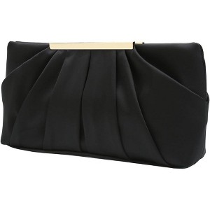 Clutch Evening Bag Elegant Pleated Satin Formal Handbag Simple Classy Purse for Women - 1 of 4