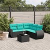 vidaXL Patio Sofa Set with Cushions Outdoor Conversation Furniture Poly Rattan - Gray Without Table - 2 of 4