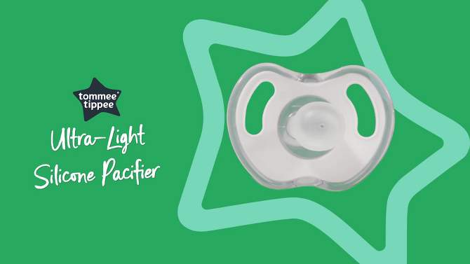 Tommee Tippee Ultra-Light Silicone Baby Pacifier 0-6m - 4pk, 2 of 9, play video