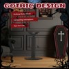 Angel Sar Gothic Cat Scratching Post with Spider Toys, Halloween Bat & Cobweb Design Sisal Scratcher for Indoor Cats, Black - 2 of 4