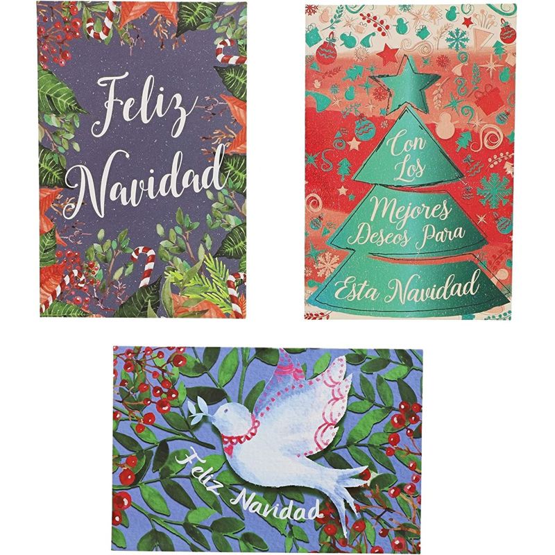 48 Pack (8 of Each) Feliz Navidad Spanish Christmas Cards with Envelopes, 4 x 6 inches, 6 Assorted Designs Merry Xmas Festive Themed Greeting, 4 of 7