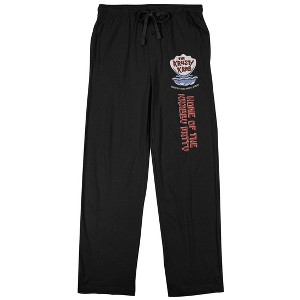 Spongebob Squarepants Krusty Krab Sign Men's Black Graphic Sleep Pajama Pants - 1 of 3