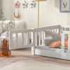 TIRAMISUBEST Twin/Full/Queen Size Floor Bed with Fence and Door, Rubber Wood Floor Platform Bed Montessori Bed Toddler Bed with Safety Guardrails - 4 of 4