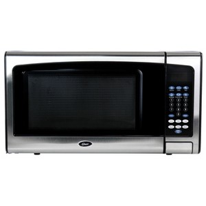 Oster 1.1 CuFt Digital Microwave Oven in Black and Silver - 1 of 4