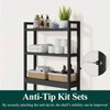 Over Toilet Storage Cabinet 3 Tier Bathroom Organizers with Adjustable Shelf 4 Hooks Space Saving Black Shelf Rack - 4 of 4