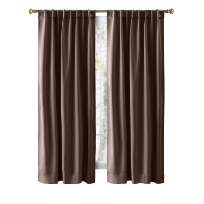 Espresso Blackout Pleated Polyester Window Panel 56"W x 96"L