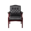 PAGED Ergonomic Office Chair, Modern Leather Executive Chair with Padded Seat, Guest Chair for Meeting Waiting Room - 3 of 4