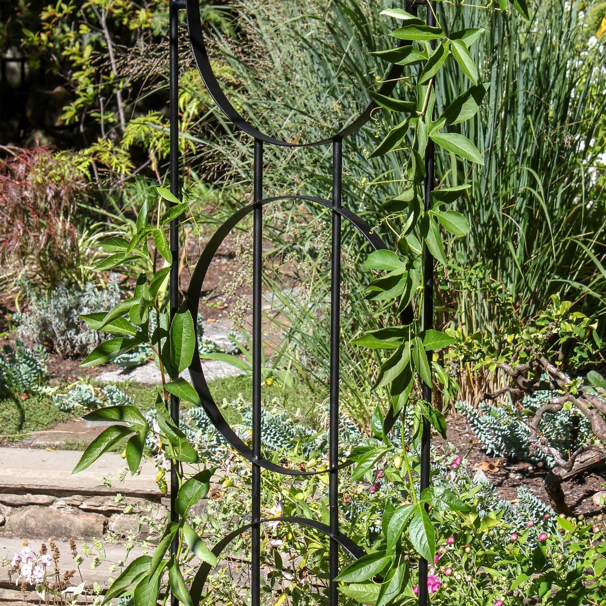 ACHLA Designs 92.25" Powder Coated Samsara Wrought Iron Trellis - thumbnail 3