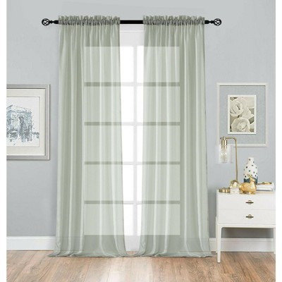Designer Sheer Voile Rod Pocket Curtains For Small Windows