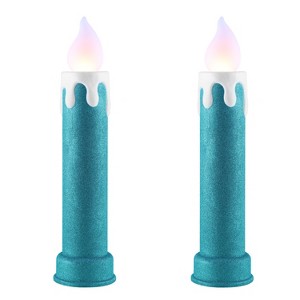 Mr. Christmas 24" LED Blow Mold Retro Metallic Candle Outdoor Christmas Decoration (Set of 2) - 1 of 4