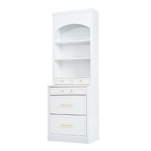 PDTEND 83.7 in.H Modern Kitchen Pantry with Faux Marble Top,  5 Storage Drawers and Adjustable Shelf - 1 of 4