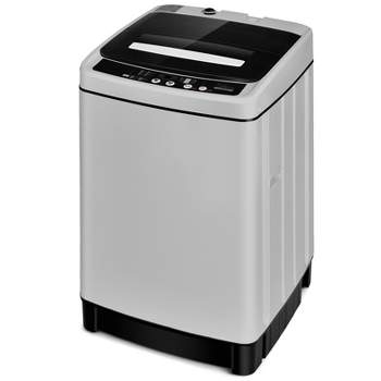 Costway Full-Automatic Washing Machine 1.5 Cu.Ft 11 LBS Washer & Dryer White\Grey