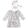 Hudson Baby Infant Girl Plush Animal Face Bathrobe, Gray Zebra, 0-9 Months - 3 of 3