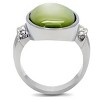 Slickblue Women’s Silver Ring, Oval Apple Green Conch Stone with Clear Accents, Polished Steel, Size 5–10 - 2 of 4