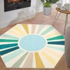 Boho Rugs Washable Kids Rug Non Slip Nursery Rug Low Pile Floor Mat Soft & Non-Shedding Sunshine Carpet Colorful Rainbow Printed Indoor Rugs - 4 of 4