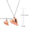 EVERLY JEWELRY | Two-Tone Silver Heart Charm Necklace and Bracelet Set -17.5 in + 8 in-Multiple Metal Color Option - 3 of 4